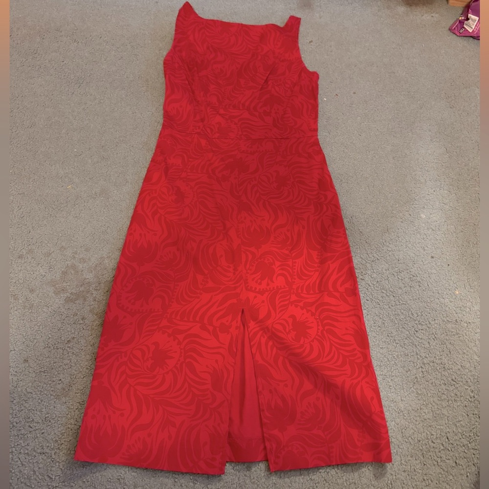 Red slit dress